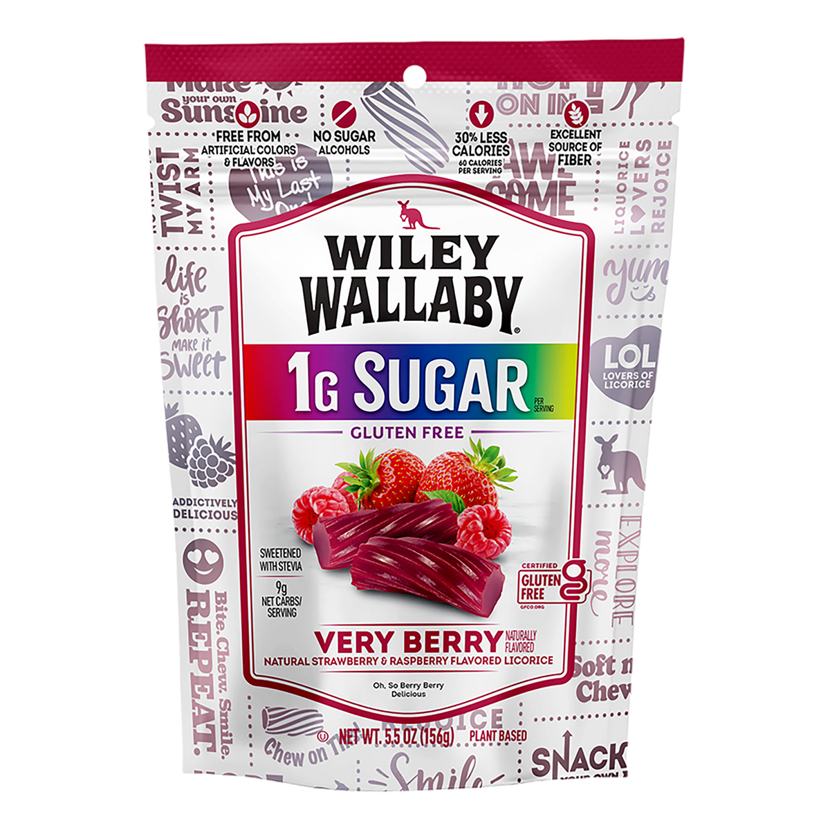 Low Sugar Gluten Free Very Berry Licorice – Shop Wiley Wallaby