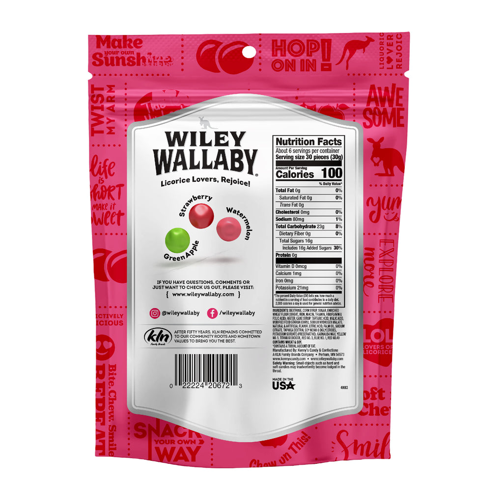 Wiley Wallaby Fruitrageous Drops Original Fruits - bag back