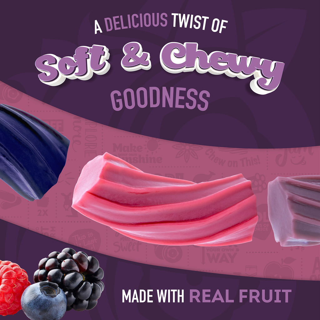 A Delicious Twist of Soft & Chewy Goodness - Made with Real Fruit