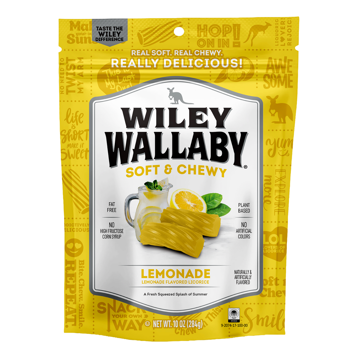 Wiley Wallaby Lemonade Licorice - bag front