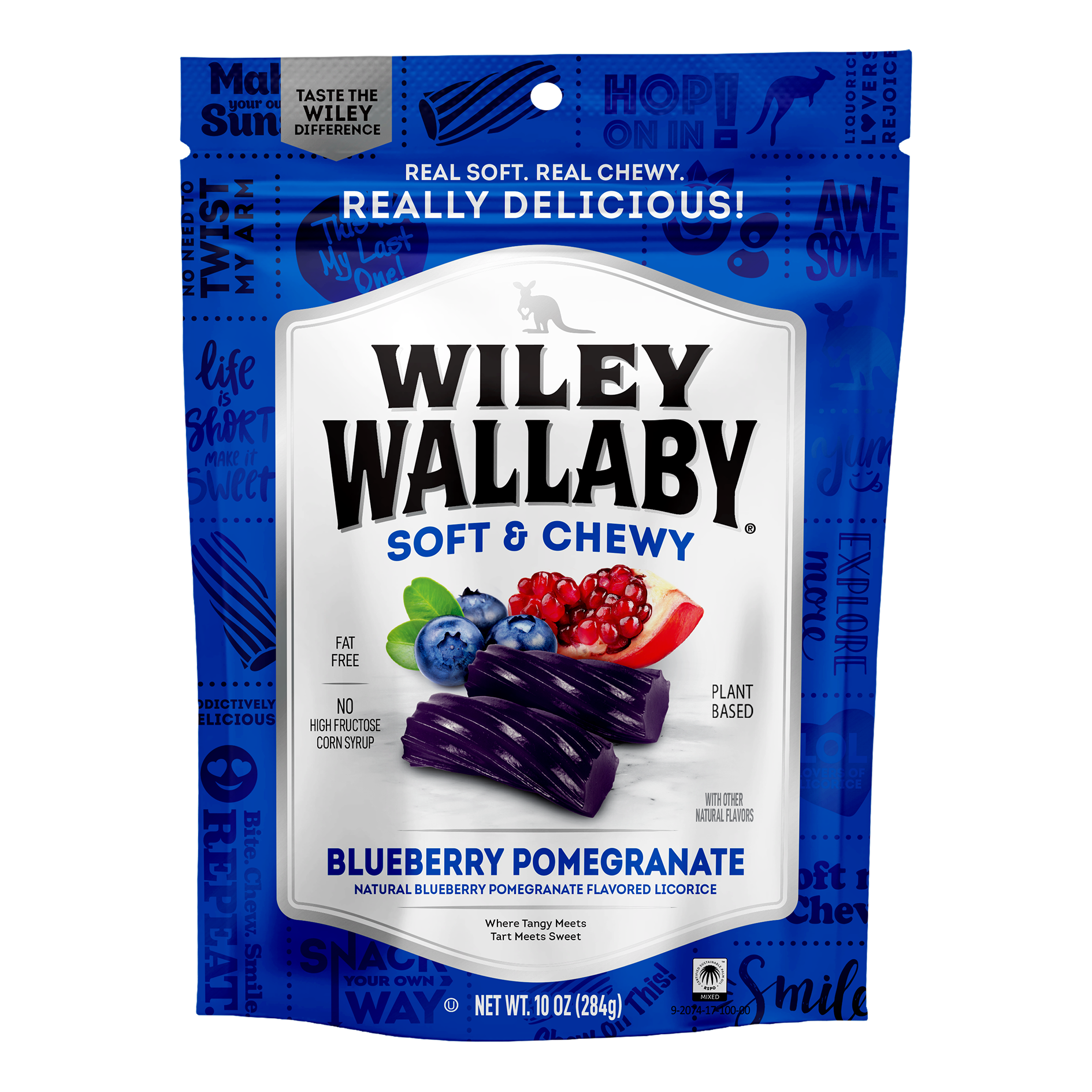 Wiley Wallaby Blueberry Pomegranate Licorice - bag front