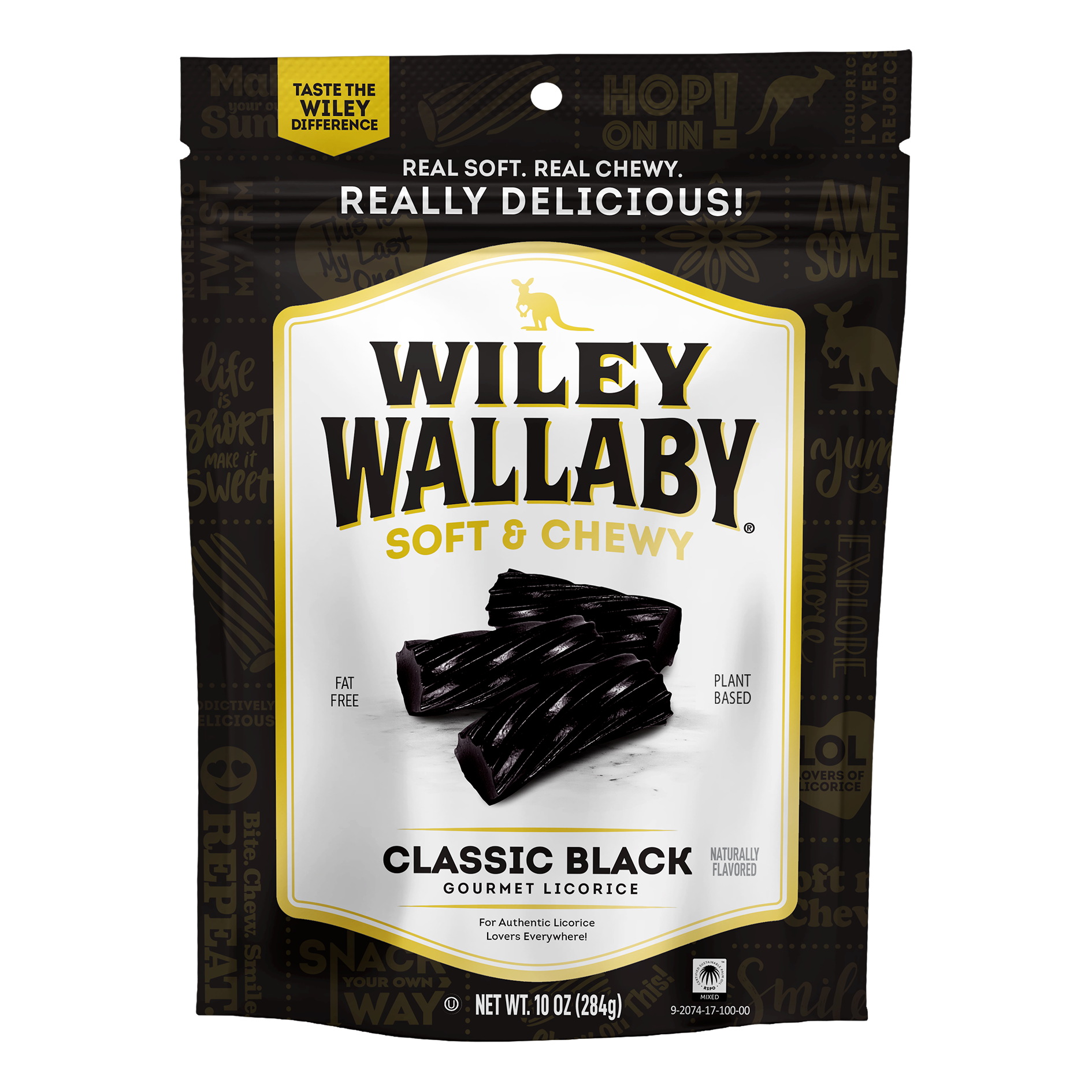 Wiley Wallaby Classic Black Licorice - bag front