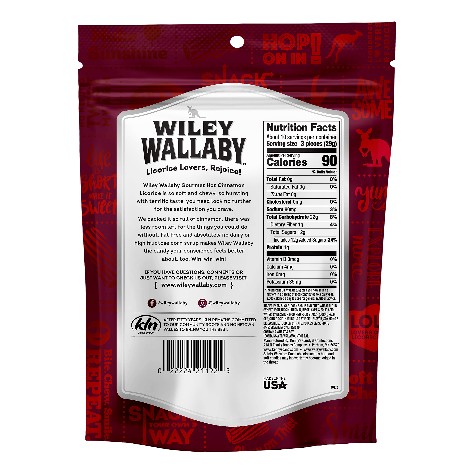 Wiley Wallaby Hot Cinnamon - bag back