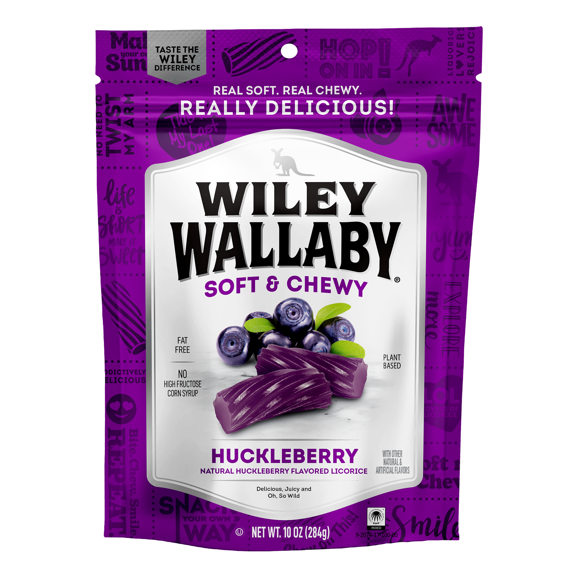 Wiley Wallaby Huckleberry Licorice - bag front