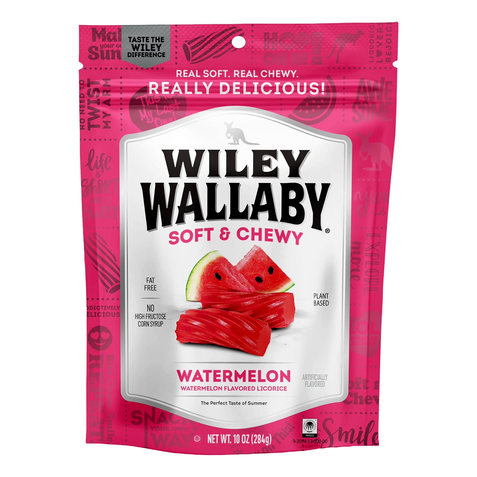 Wiley Wallaby Watermelon Licorice - bag front