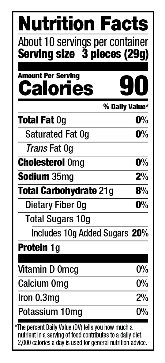 Wiley Wallaby Duos - Watermelon & Lemonade - Nutrition Facts