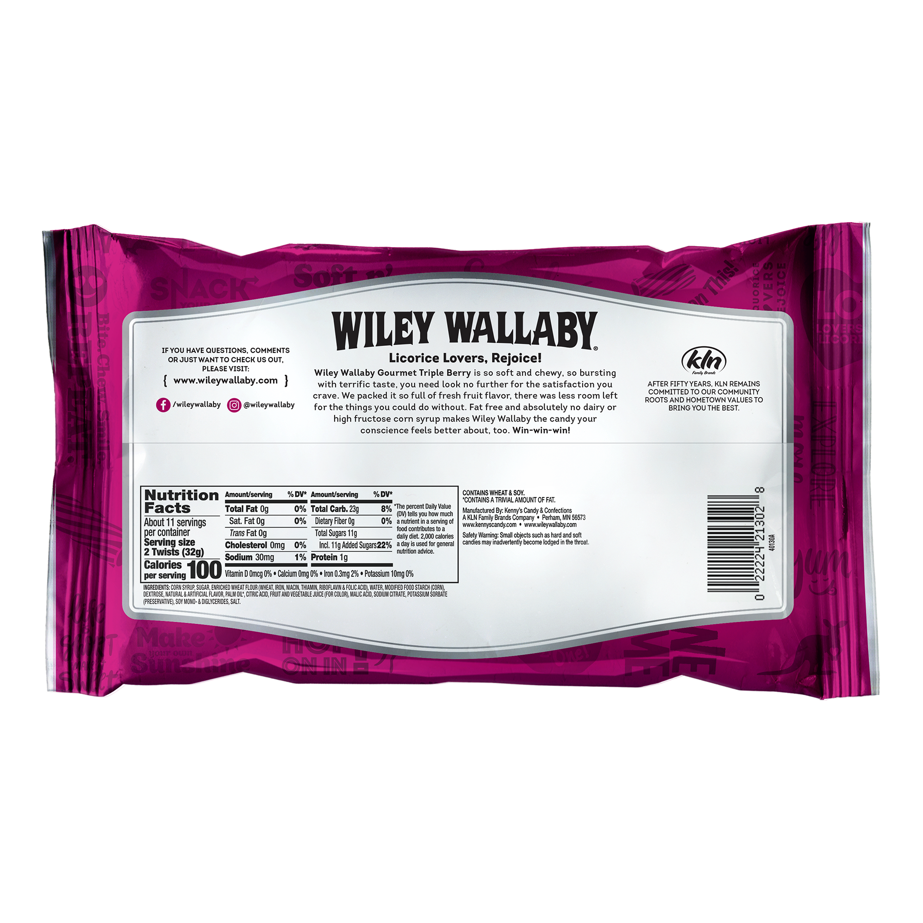 Wiley Wallaby Twists - Triple Berry (bag back)