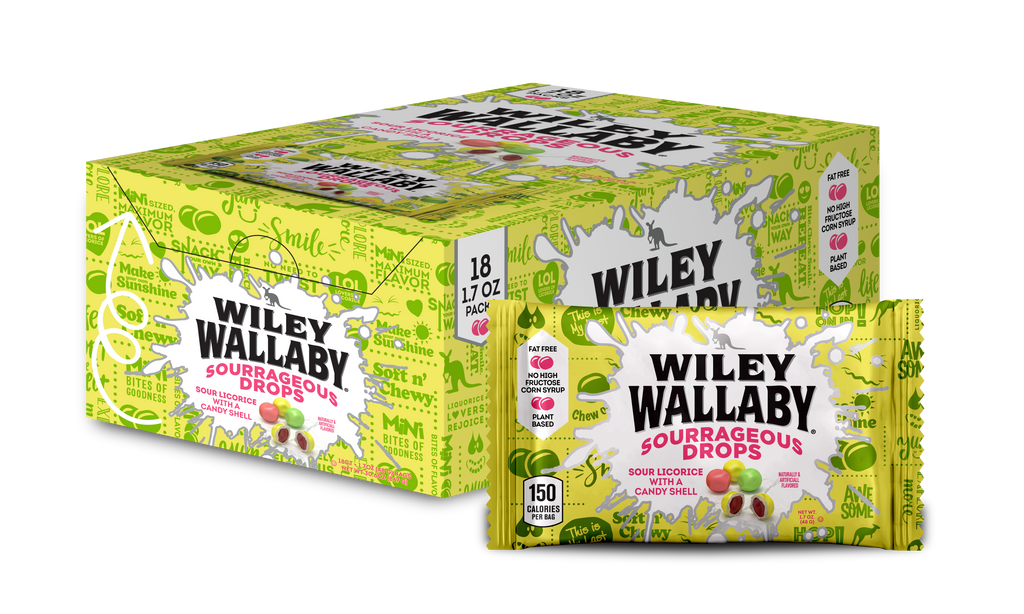 Wiley Wallaby Minis - Sourrageous Drops (carton)