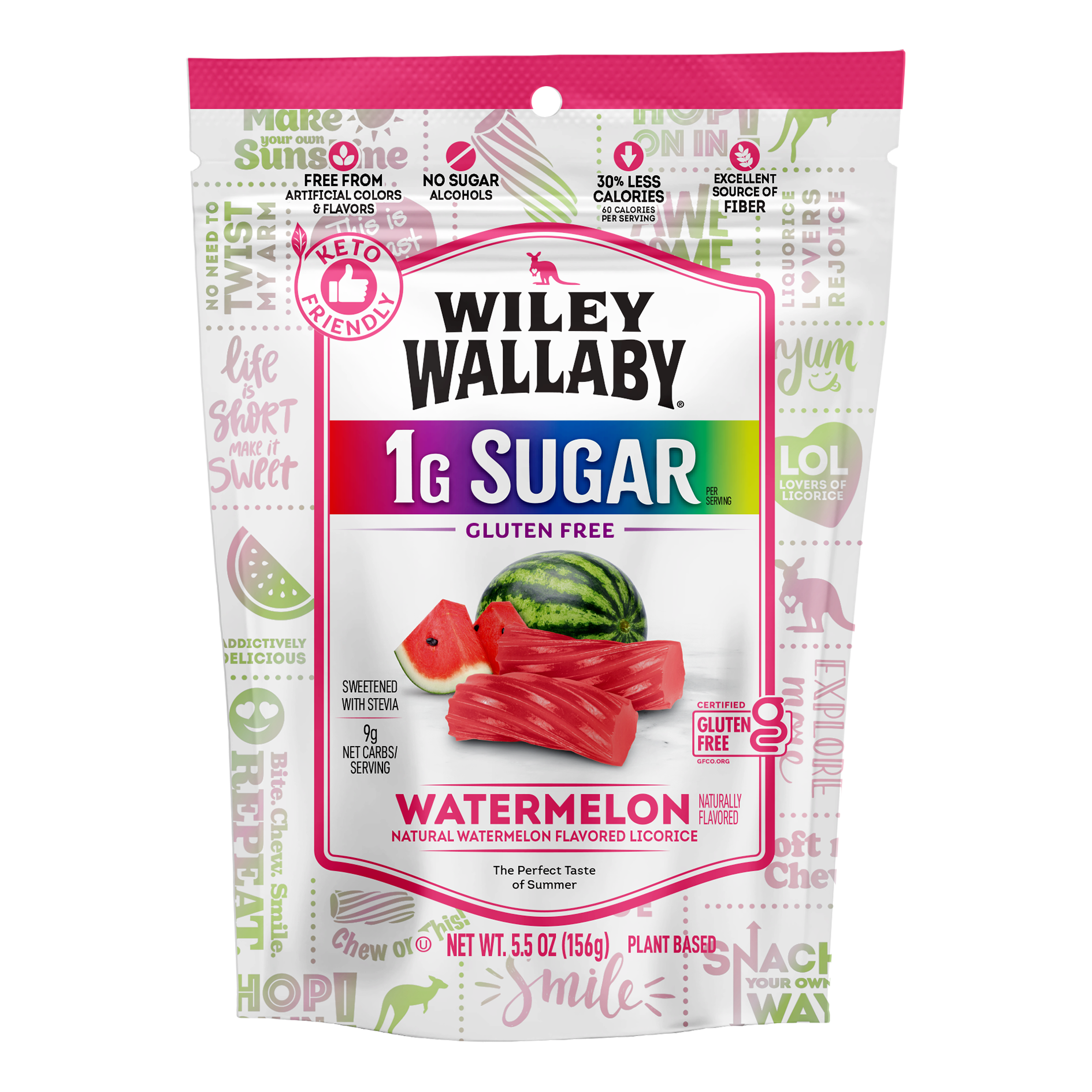 Wiley Wallaby 1G Watermelon Licorice - bag front