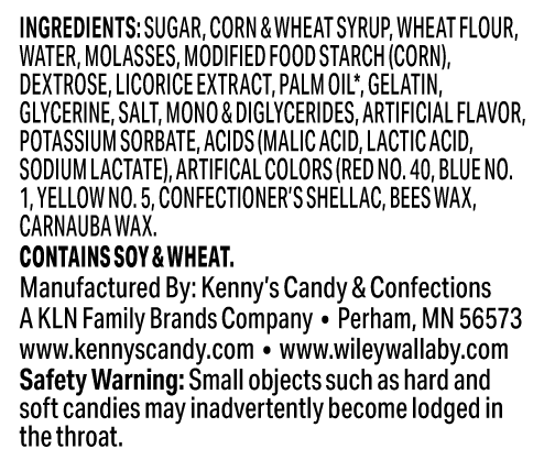Wiley Wallaby Allsorts - Ingredients