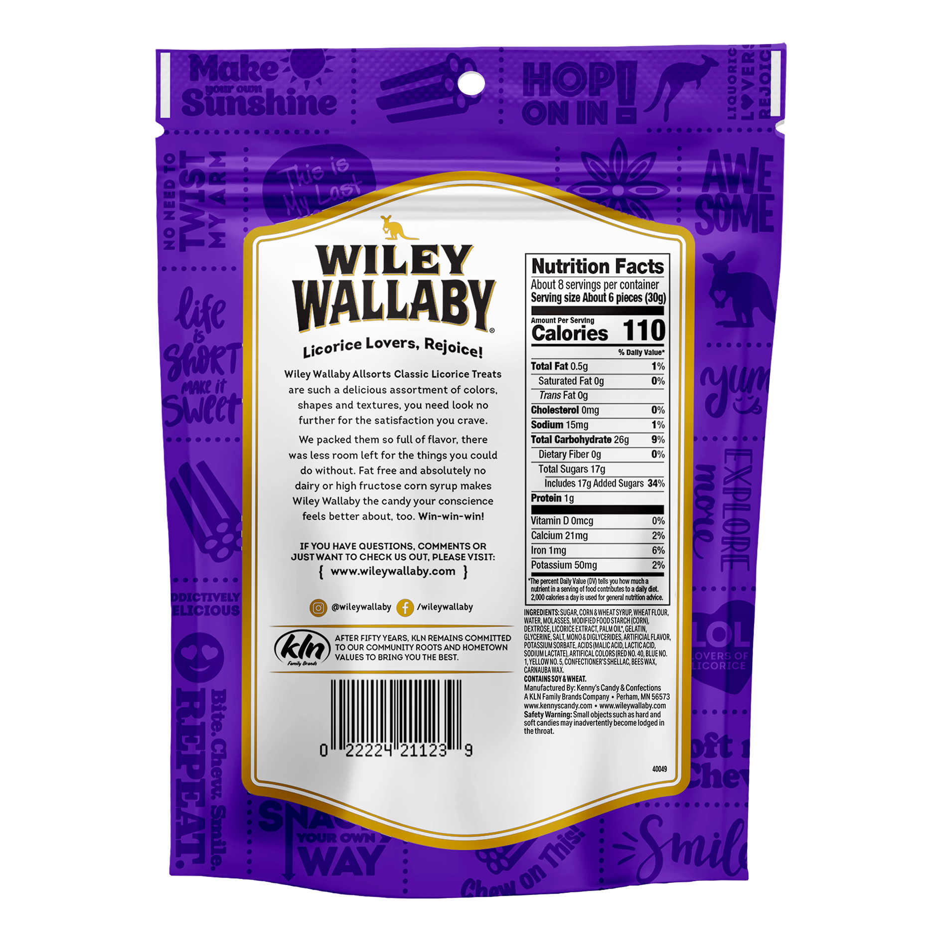 Wiley Wallaby Allsorts - bag back