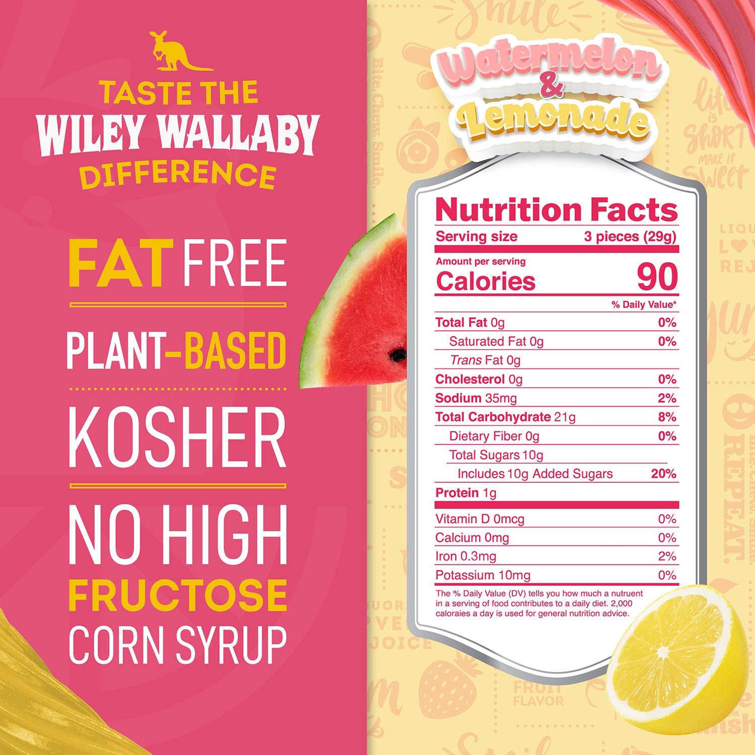 Taste the Wiley Wallaby Difference - Fat Free / Plant-based / Kosher / No High Fructose Corn Syrup