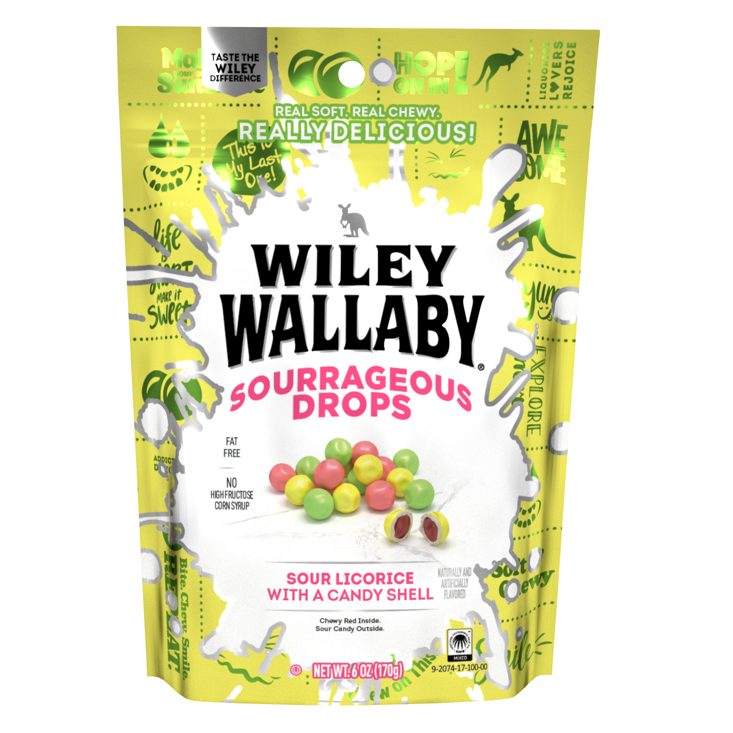 Wiley Wallaby Sourrageous Drops - bag front