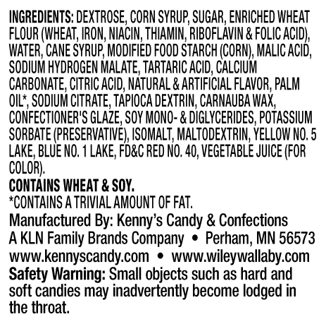 Wiley Wallaby Twists - Triple Berry - Ingredients Panel