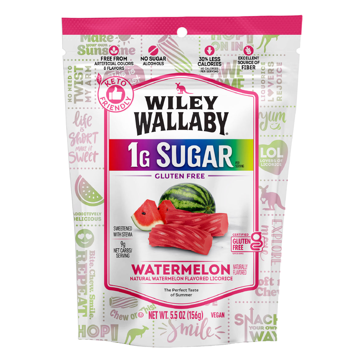 Low Sugar Gluten Free Watermelon Licorice | Shop Wiley Wallaby