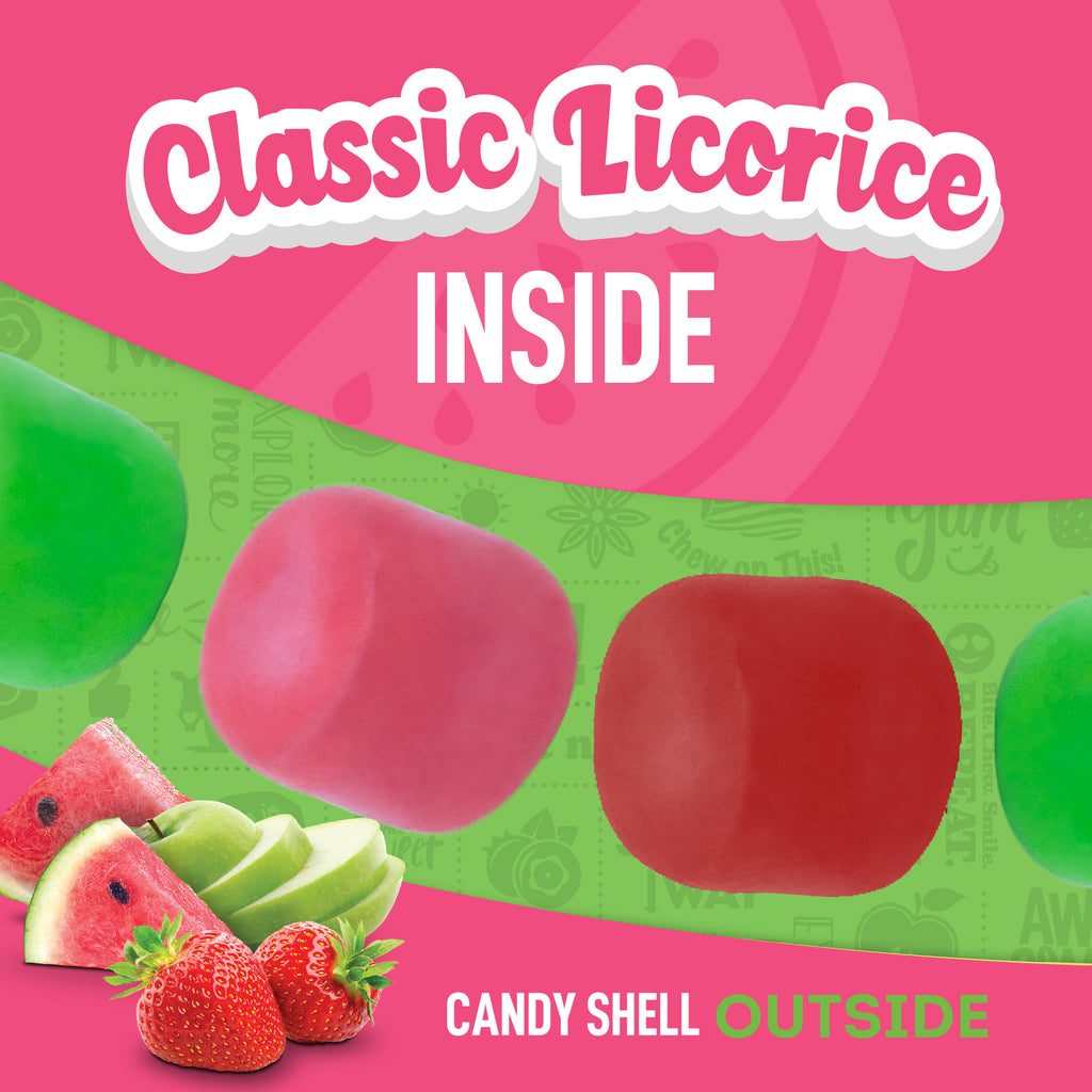 Classic Licorice INSIDE, Candy Shell Outside