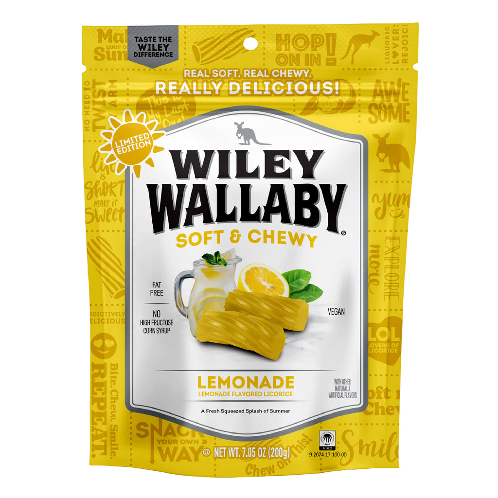 Wiley Wallaby Lemonade licorice - bag front