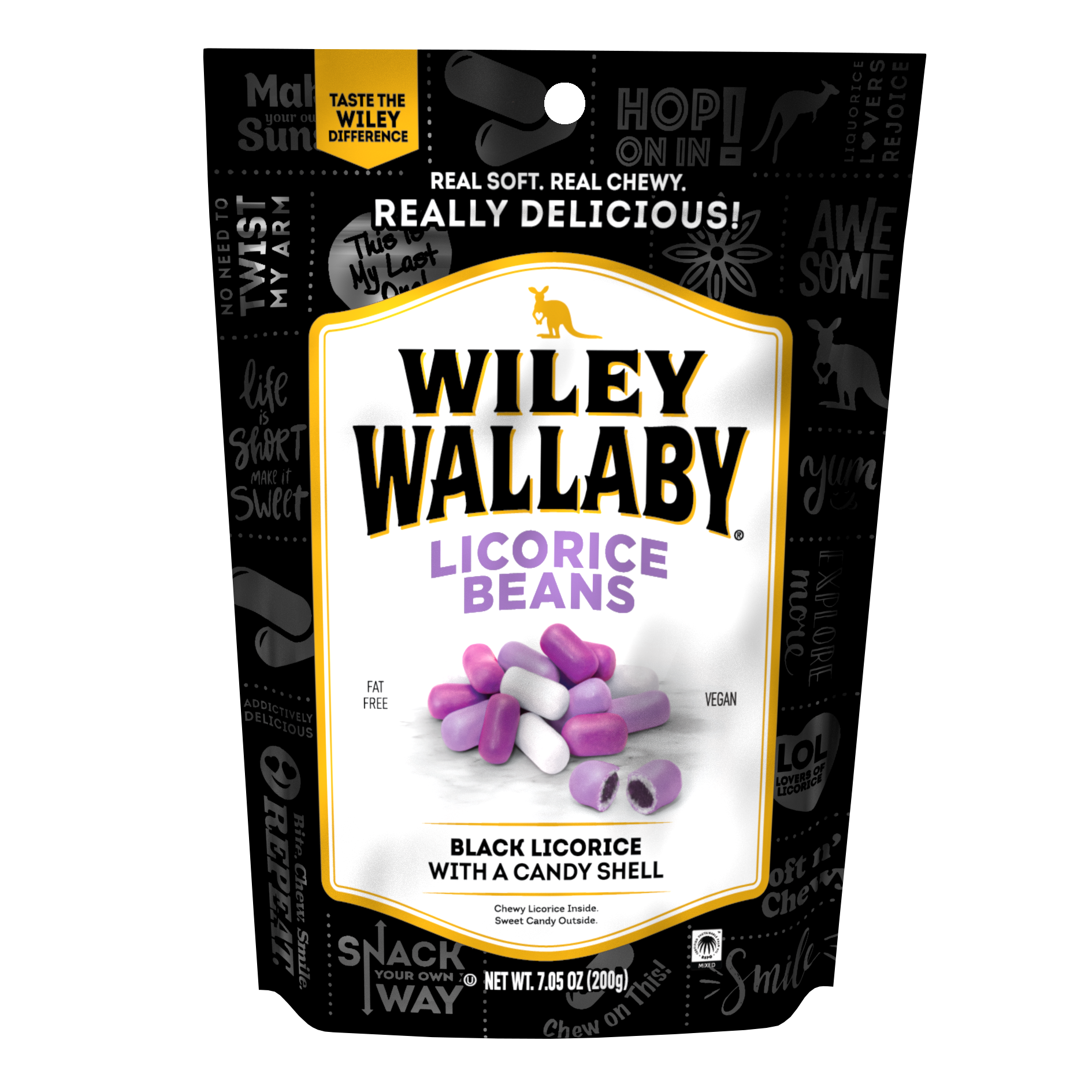 Wiley Wallaby Black Licorice Beans Shop Wiley Wallaby