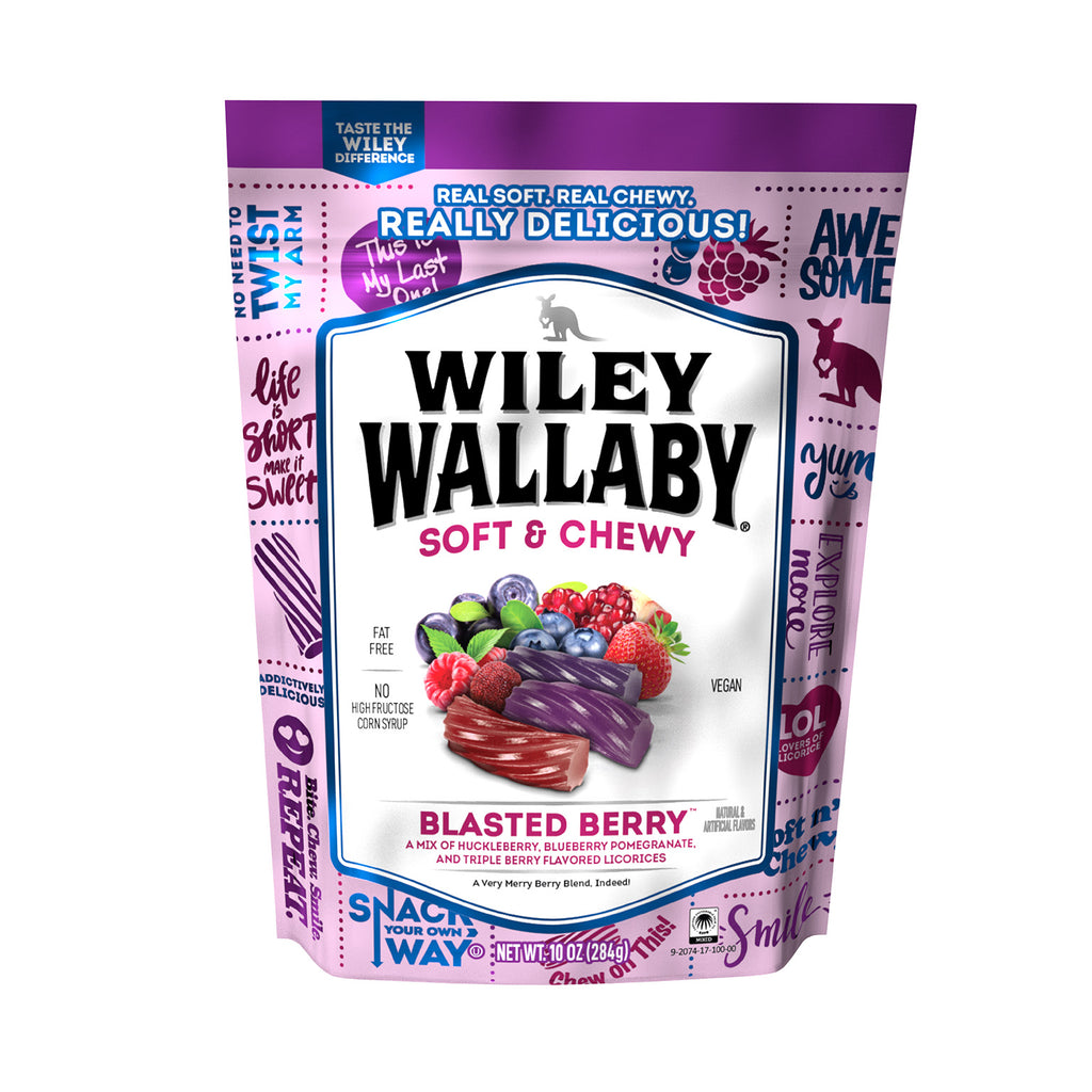 Wiley Wallaby Blasted Berry Licorice - bag front